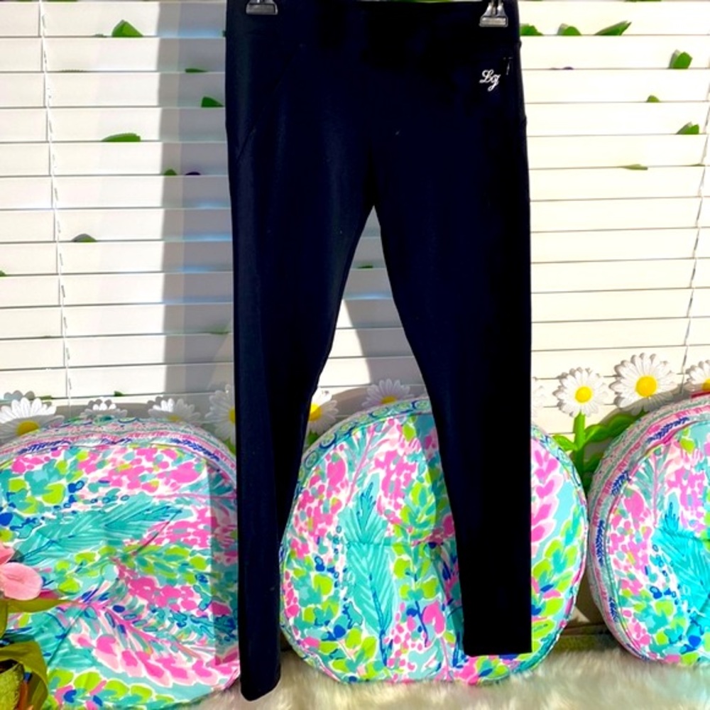 Lauren Jeans LJ black logo yoga style pants